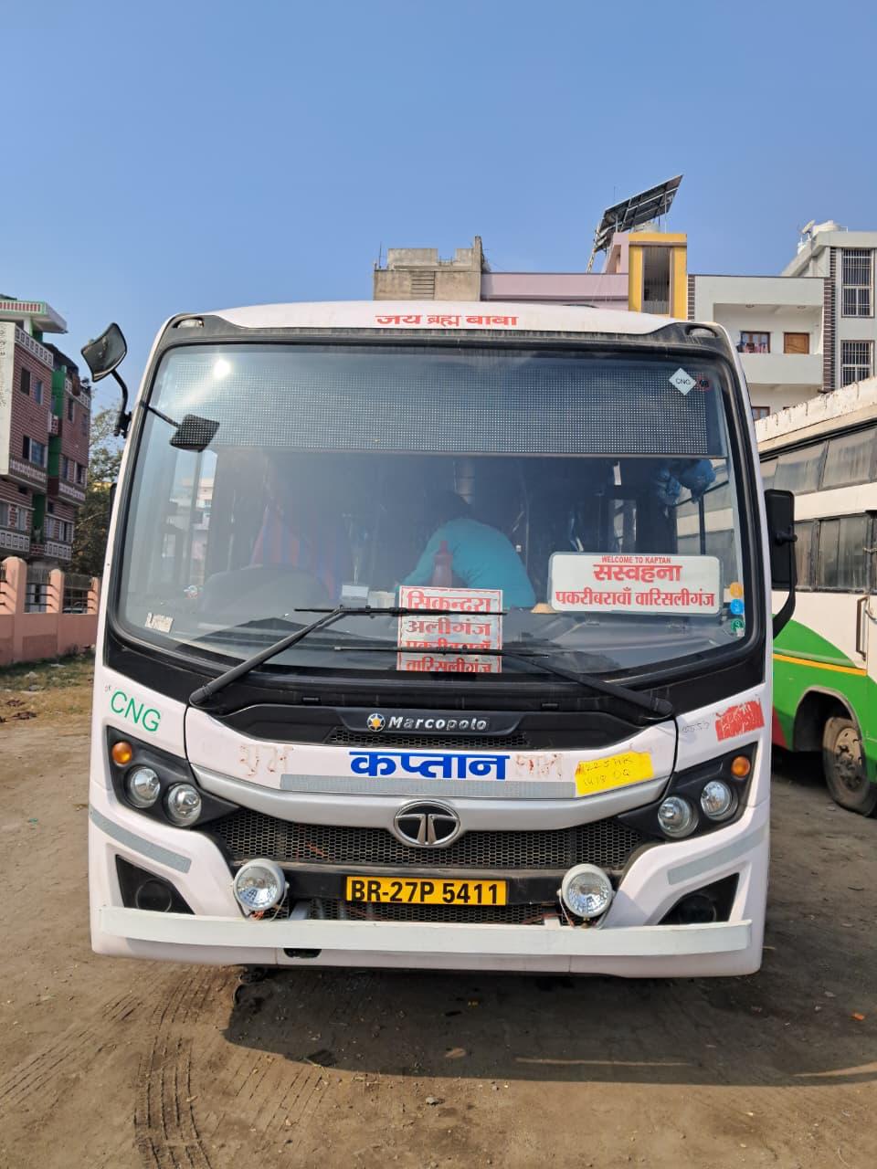 Kaptan CNG bus front straight view