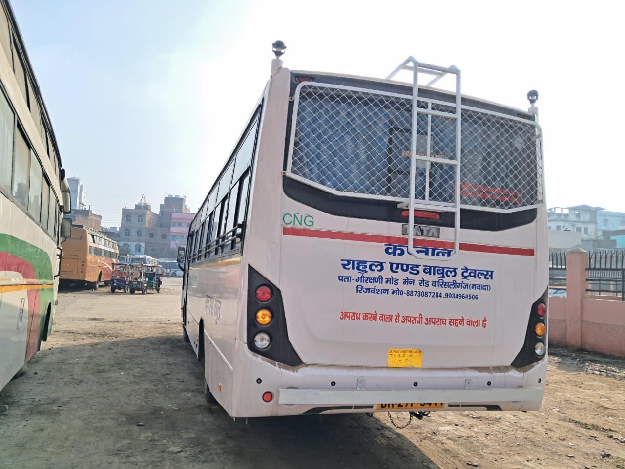 Kaptan CNG bus rear angled view
