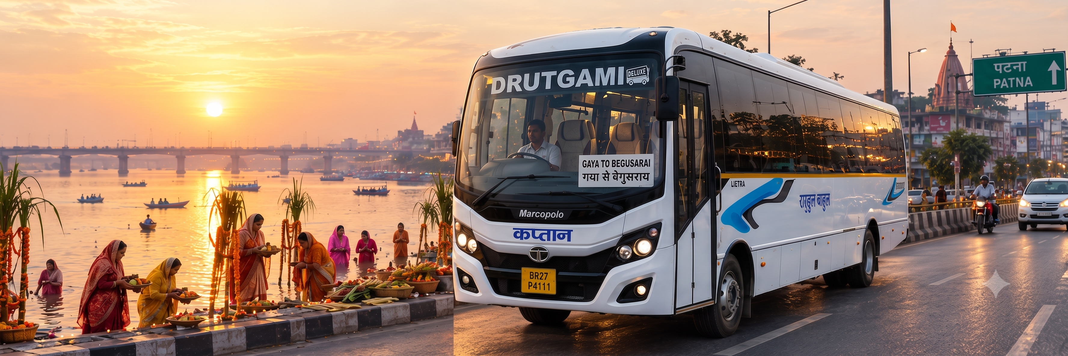 Rahul And Babul Travels bus on highway